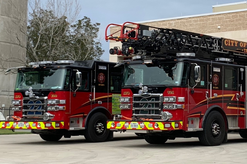 Fire Trucks Parked Outside